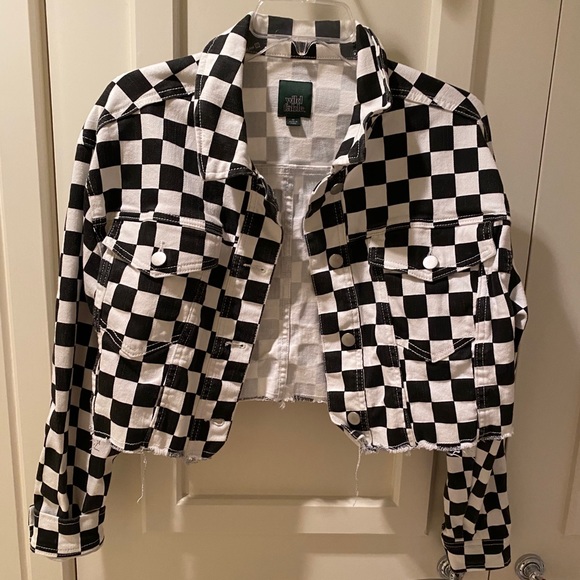 Wild fable checkered jean jacket - Picture 1 of 5